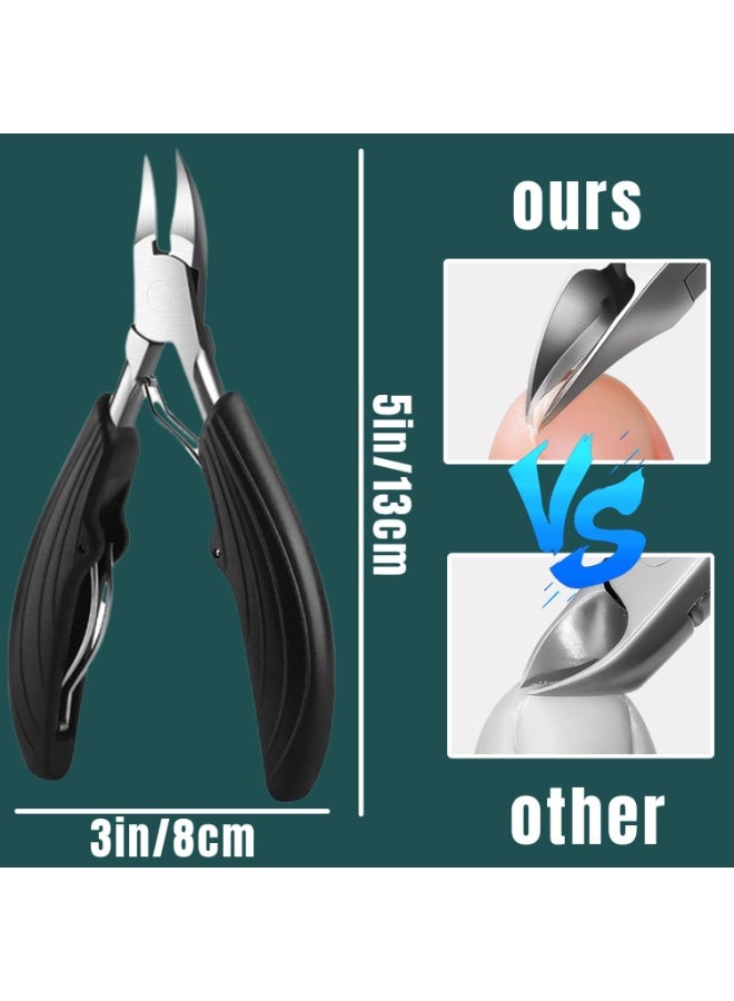 SUNSAR Toe Nail Clippers for Thick Nails,Heavy Duty Professional Nail Clippers for Elderly Ingrown Nails Dead Skin Calluses, with Protective Cover - Image 3