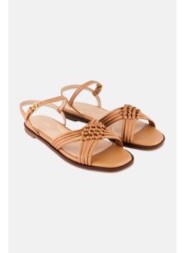 COLE HAAN Women Adjustable Buckle Closure Flats, Brown  - Image 1