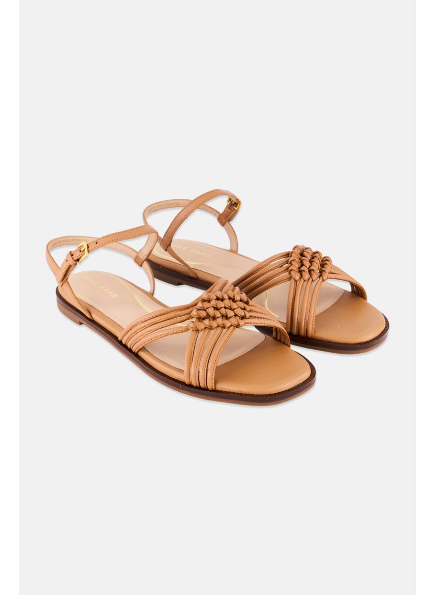 COLE HAAN Women Adjustable Buckle Closure Flats, Brown  - Image 1