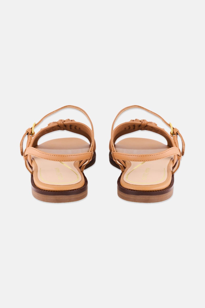 COLE HAAN Women Adjustable Buckle Closure Flats, Brown  - Image 2
