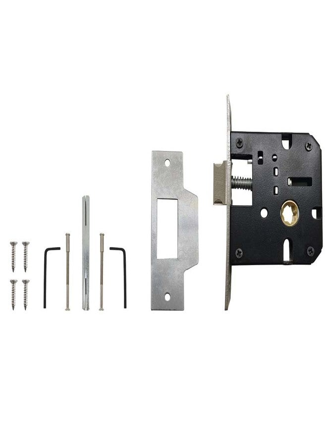 HYDERON Mortise Door Lock Set with Brass Cylinder and 10" Lock Body – Satin Finish for Home, Hotels, and Offices with 3 Brass Computerized Keys (Model No. 2089) (Bathroom Lock, Silver Satin) - Image 5