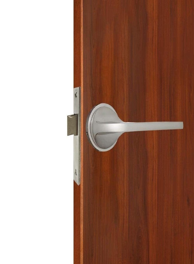 HYDERON Mortise Door Lock Set with Brass Cylinder and 10" Lock Body – Satin Finish for Home, Hotels, and Offices with 3 Brass Computerized Keys (Model No. 2089) (Bathroom Lock, Silver Satin) - Image 4