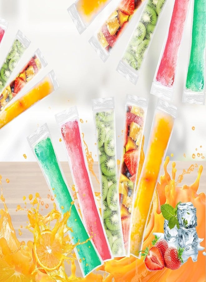 TARINI Ice Cube Tray, Ice Lolly Moulds, 80 Pcs Ice Pop Bags with Funnel, Disposable Popsicle Mould Bags, Leakproof Ice Lolly Bags for DIY Popsicles, Yogurt Sticks, Juice & Fruit Smoothies - Image 4