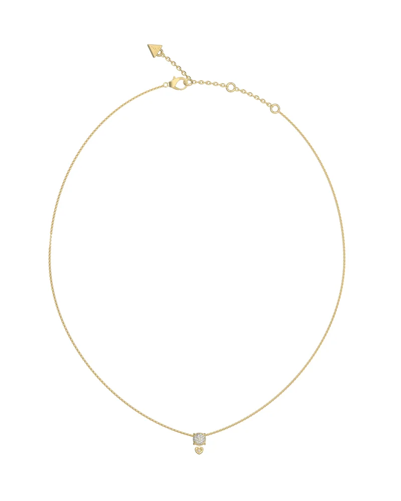 GUESS 16-18 Inch Mini Heart Pave Necklace
