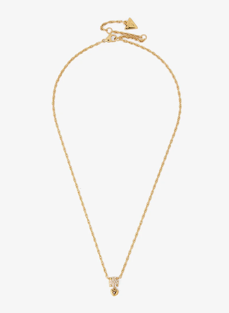 GUESS 16-18 Inch Mini Heart Pave Necklace