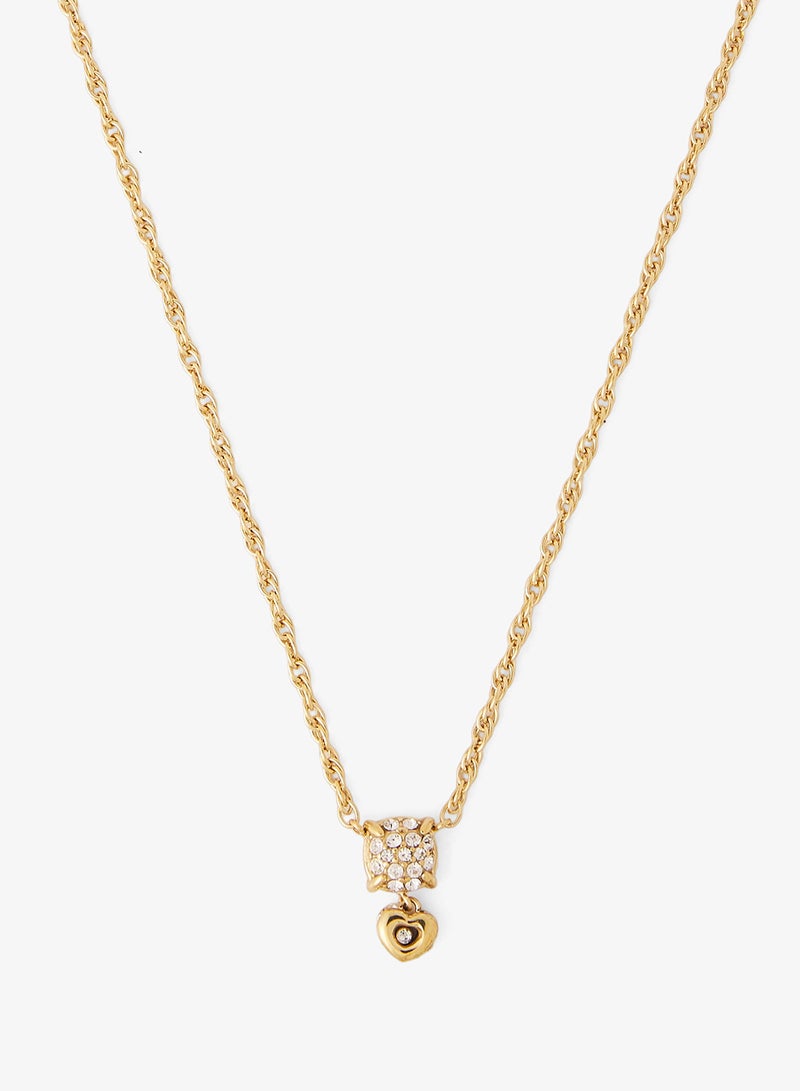 GUESS 16-18 Inch Mini Heart Pave Necklace - Image 2