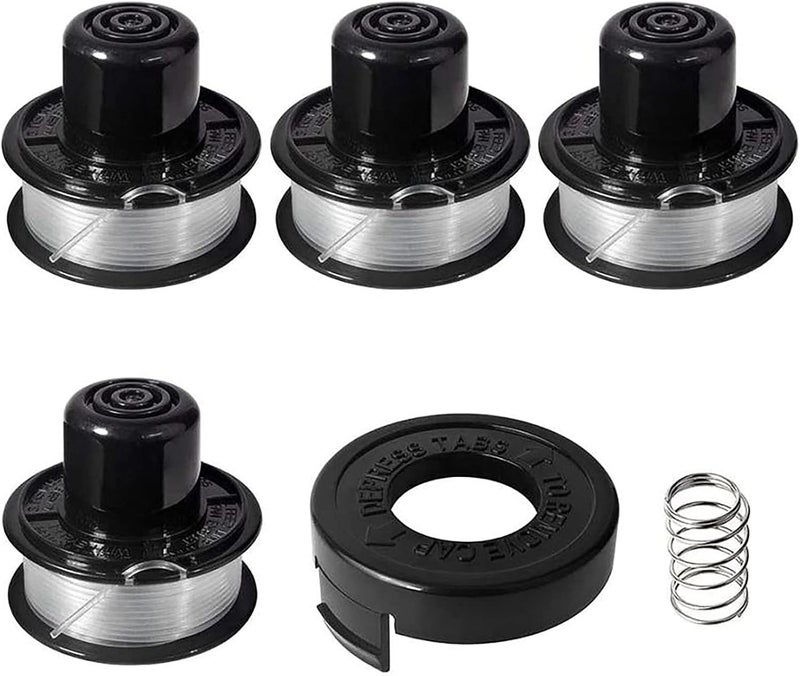 THTEN Weed Eater Spools Compatible with Black and Decker RS-136 ST4500 ST1000 ST4000 GE600 CST800 ST6800 String Trimmer Replacement Spool Line 20ft 0.065" Edger Refills Parts Auto-Feed 4 String+1 Cap - Image 1