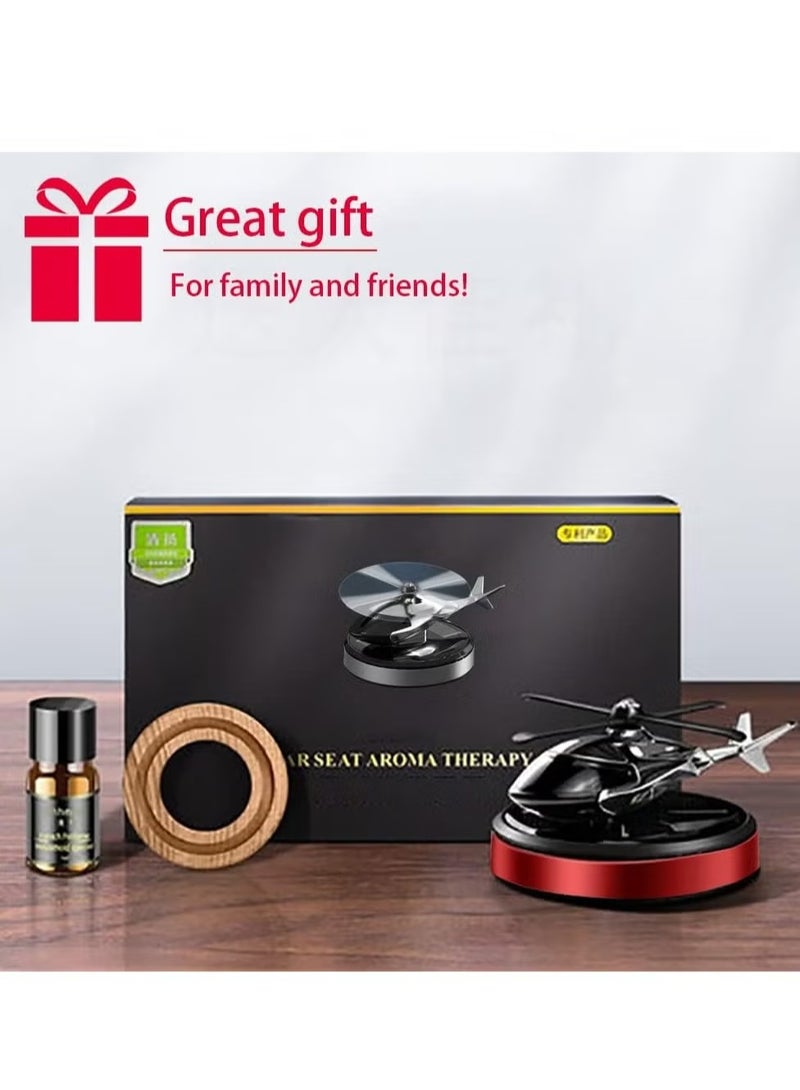 JAJEEK Solar Powered Rotating Helicopter Car Air Purifier by Aloe – Eco-Friendly Air Freshener for Home & Car, Stylish Interior Decor Accessory (Red) - Image 2