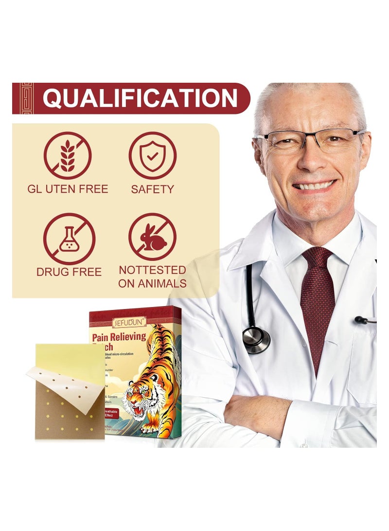 SOLARAE Pain Relief Patches (20 Patches), Chinese Tiger Patch, Tiger Balm for All Parts of Body, Shoulder Pain, Back Pain, Knee Pain, Arthritis Pain, Bone Pain Relief Back Pain Patch, Targeted Pain Relief - Image 2