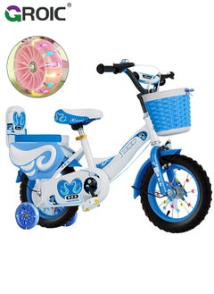 GROIC Boy Bike for Toddlers and Kids,12 Inch Kids Bike with Training Wheels & Basket,Boy Bicycle with Handbrake & Kickstand  - Image 1
