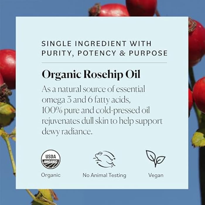 Sky Organics Organic Rosehip Oil (1oz) Cold-Pressed Rosehip Seed Oil, Anti-aging Face Oil, Antioxidant Face Oil, 100% Pure Anti-Aging Rosehip Seed Oil for Radiant Skin, Hair and Acne - Image 5