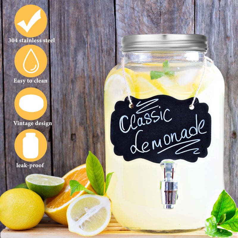 Uiifan 2 Pcs 304 Stainless Steel Replacement Mason Jar Lids Wide Mouth Canning Airtight Reusable Rust Leakproof Lids for Continuous Thread Closure Jar Summer Party(110mm, 1 Gallon,Silver) - Image 4