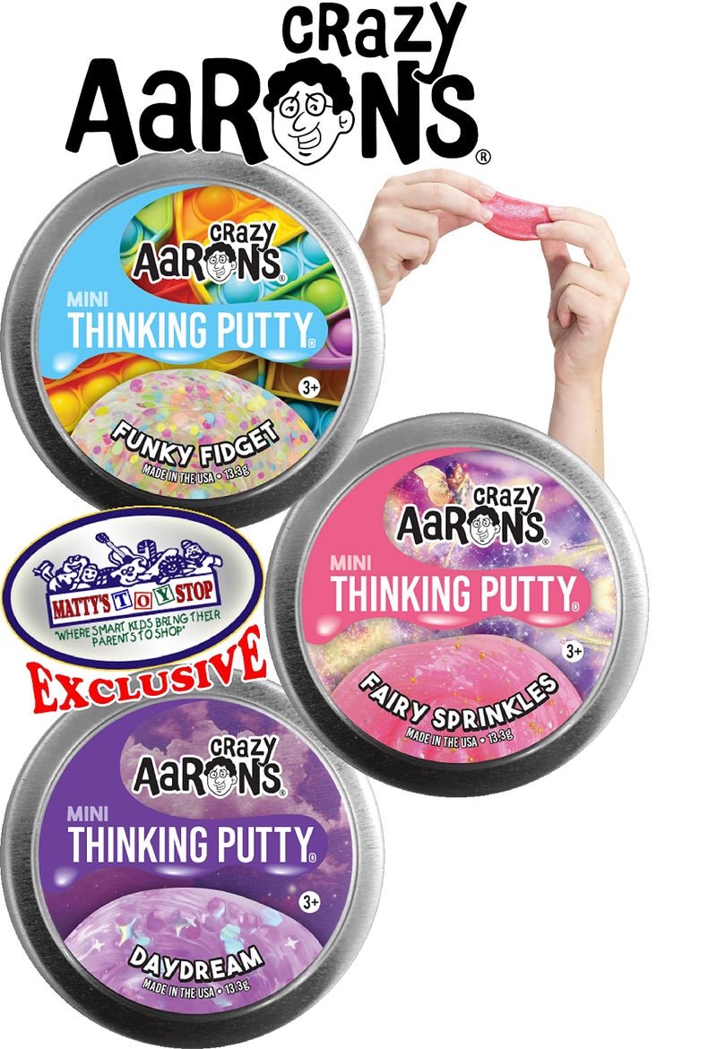 Matty's Toy Stop مجموعة هدايا Crazy Aaron's Putty Mini Tins Funky Fidget، Daydream & Fairy Sprinkles - 3 عبوات (13.3 جرام لكل منها) - Image 3