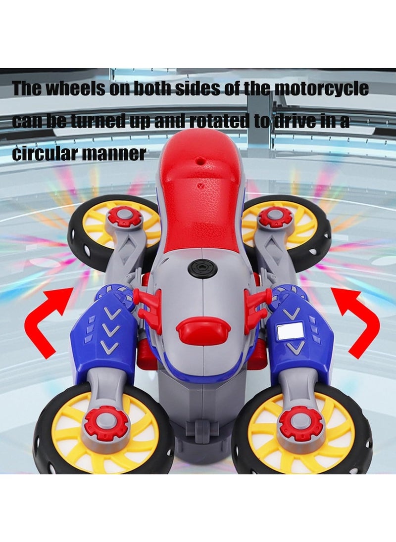 Electric Light and Music Deformation Motorcycle, Motorcycle Stunt Rotating Red Variant Twist Car can 360° Rotation, Rechargeable Music & Light Motorcycle Stunt Toy (1 Set)  - Image 5