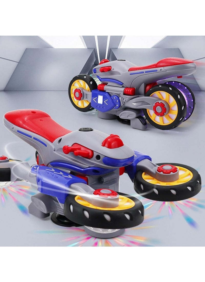 Electric Light and Music Deformation Motorcycle, Motorcycle Stunt Rotating Red Variant Twist Car can 360° Rotation, Rechargeable Music & Light Motorcycle Stunt Toy (1 Set)  - Image 3