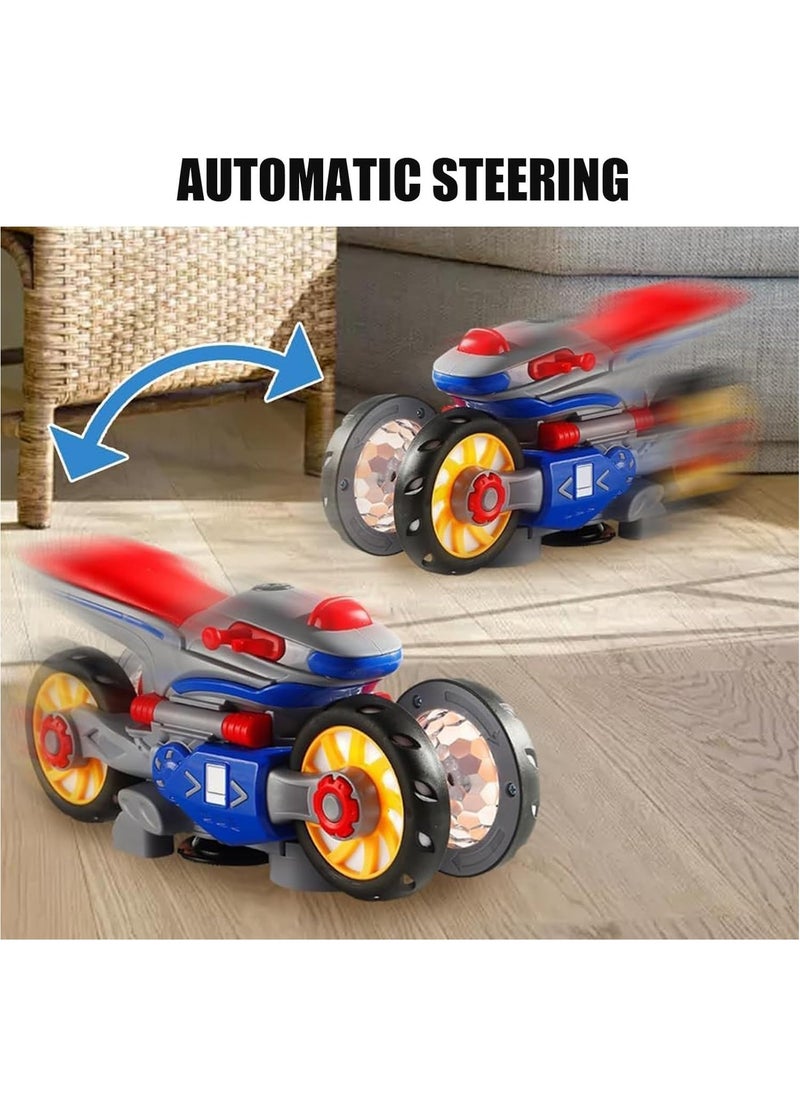 Electric Light and Music Deformation Motorcycle, Motorcycle Stunt Rotating Red Variant Twist Car can 360° Rotation, Rechargeable Music & Light Motorcycle Stunt Toy (1 Set)  - Image 4