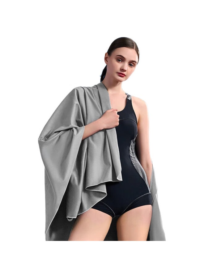 JD.com Jingzao Quick-Drying Absorbent Large Bath Towel, Swimming Sports Beach Hot Spring Absorbent Towel Quick-Drying Towel, Dark Gray 80*160Cm - Image 1