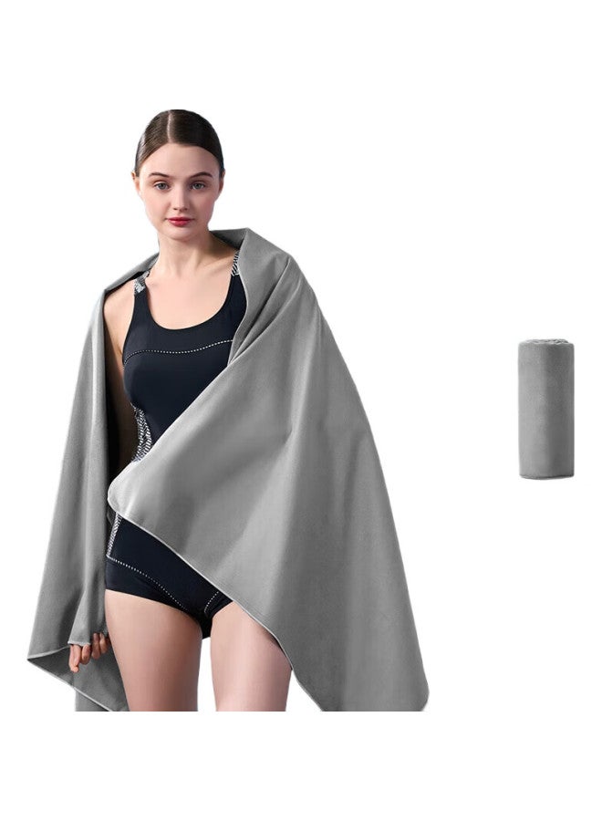 JD.com Jingzao Quick-Drying Absorbent Large Bath Towel, Swimming Sports Beach Hot Spring Absorbent Towel Quick-Drying Towel, Dark Gray 80*160Cm - Image 3