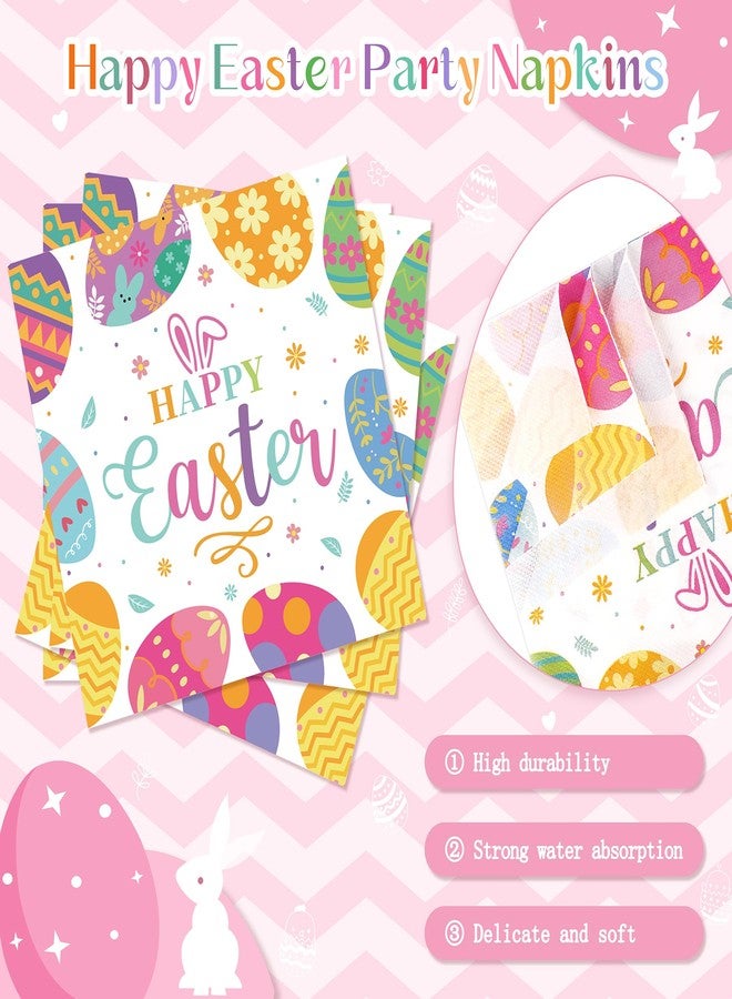Fighting to Achieve Happy Easter Plates and Napkins, 72PCS Colorful Easter Party Supplies, Bunny and Eggs Disposable Paper Plates, Spring Party Supplies, Rabbits Easter Party Decorations Serves 24 - Image 4