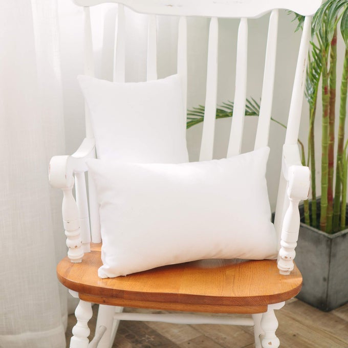 WHITE PILLOW CASES FAUX LINEN LUMBAR DECORATIVE THROW CUSHION COVER PILLOWCASE WITH SMOOTH HIDDEN ZIPPER FOR BED SOFA 12 X 20 2 PIECE