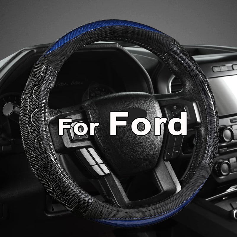 GIANT PANDA Car Steering Wheel Cover for Ford F150 F250 F350 Expedition 15516 inches  Blue