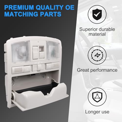 RALZAOTO Overhead Console Map Reading Light w/Sunroof Switch Compatible with Mazda 6 2009-2013, CX-9 2010-2015 Replace# GS4C-69-970D-30 TD77-69-970D-75 - Image 3