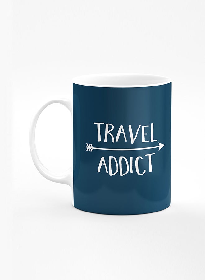 Stylizedd Designer Printed Coffee Mug with Heavy Duty Handle 11oz Ceramic Personalised Gift Mugs Cup [Microwave Safe & Dishwasher Proof] - Travel Addict - Image 1