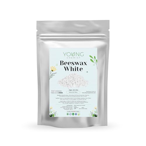 YOUNG CHEMIST Natural Unrefined Raw White Beeswax for Candle Making, Home and Kitchen Project Use and Body Care 250 GM - Image 1