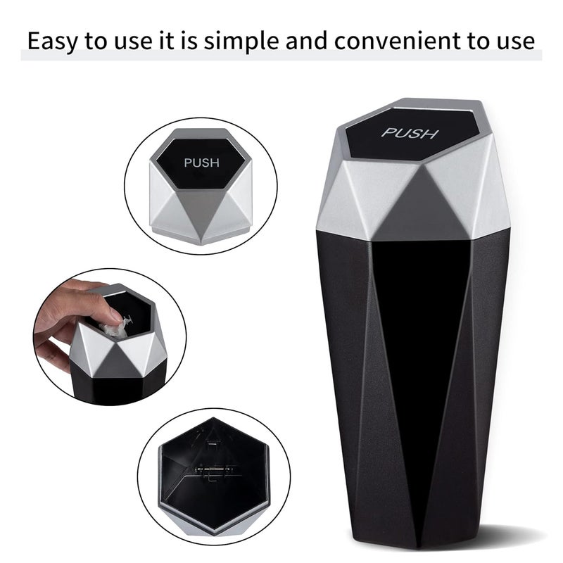 JUSTTOP Diamond Design Car Trash Can with Lid - Image 3
