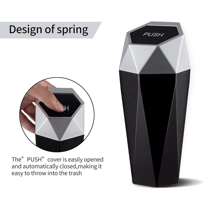 JUSTTOP Diamond Design Car Trash Can with Lid - Image 5