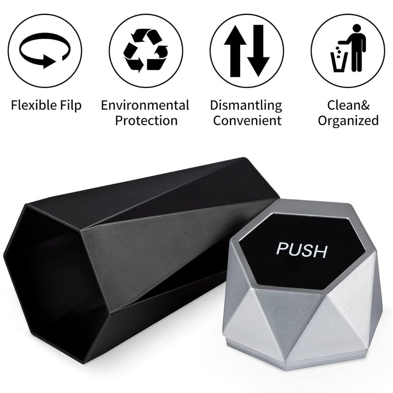 JUSTTOP Diamond Design Car Trash Can with Lid - Image 2
