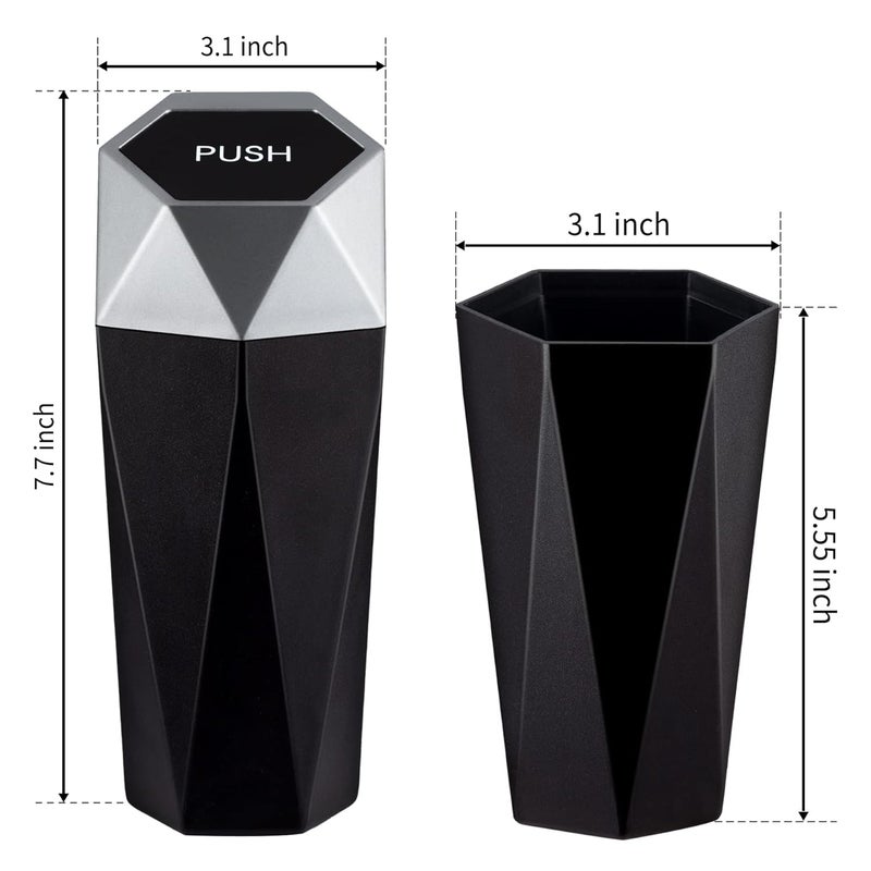 JUSTTOP Diamond Design Car Trash Can with Lid - Image 4