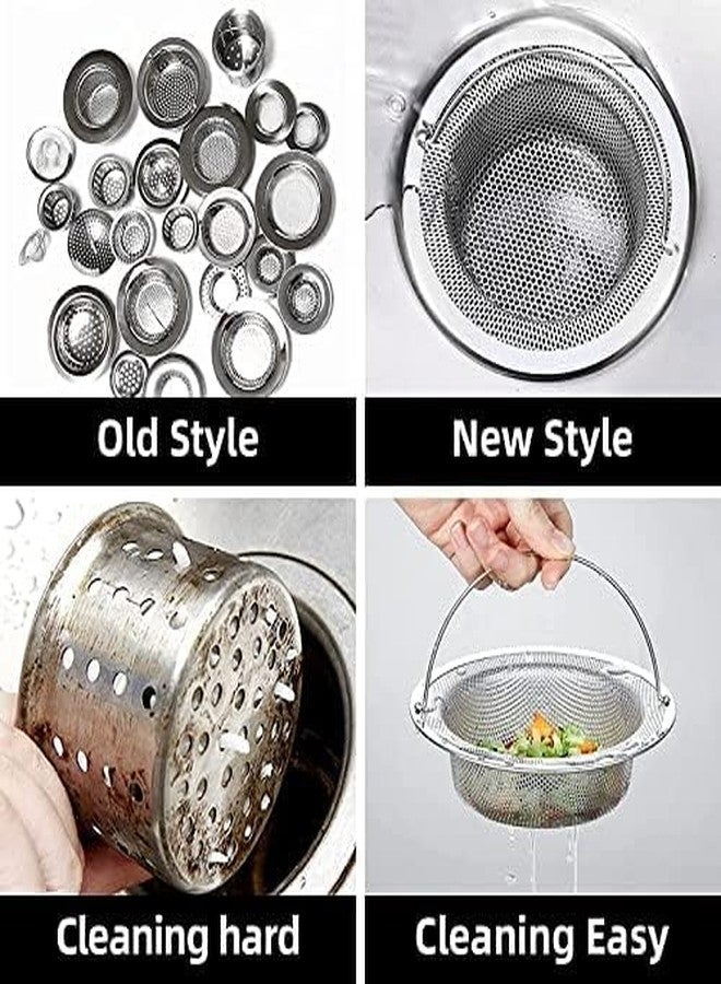 KitchenFest® High Durability Rustproof Stainless Steel Sink Strainer with Handle Kitchen Drain Basin Basket Stopper Drainer Food Waste Blockage Filter Jali, Double Edging Corners, 11 cm, 1 Piece - Image 5
