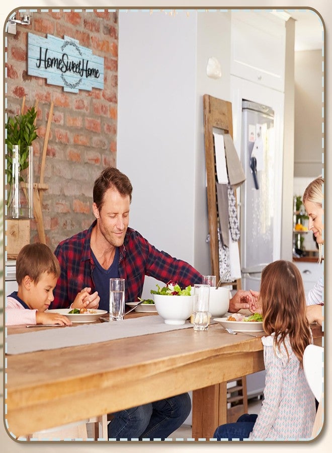 Jetec Home Sweet Home Sign, Rustic Wood Room Wall Decor, Farmhouse Plaque Wall Hanging Wooden Sign for Bedroom, Living Room, Wedding Decor(Blue) - Image 4