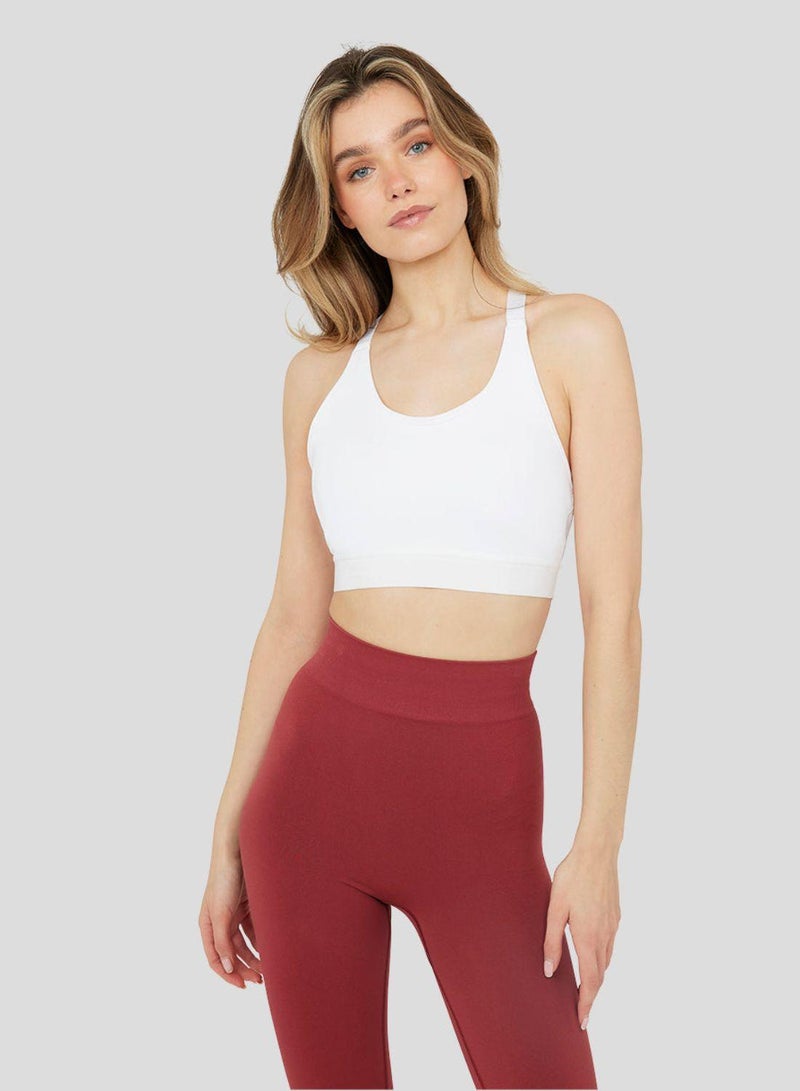 كاستور حمالة صدر رياضية نسائية بيضاء من ميتاتيك - Image 1