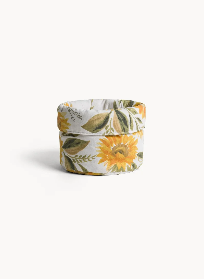 Coincasa Coincasa-Basket Cotton Panama Sunflower Print-Yellow