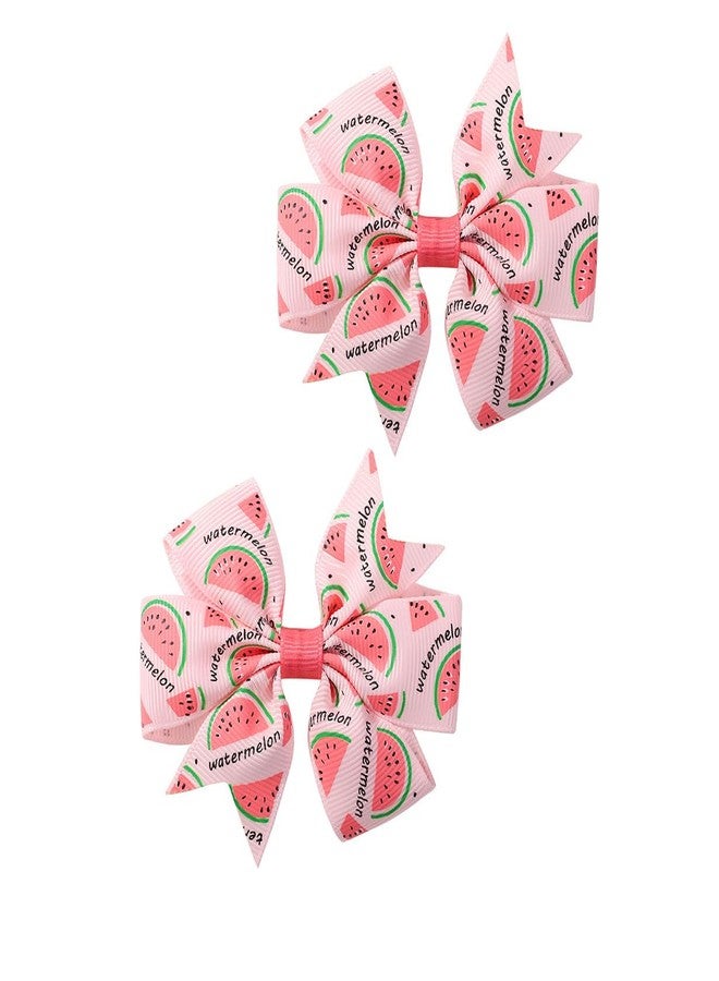 BBTDIN Watermelon Bow Hair Clips Pin Girls Fruit Hair Bowknot Watermelon Hairclips BBG22 (Set-G) - Image 3