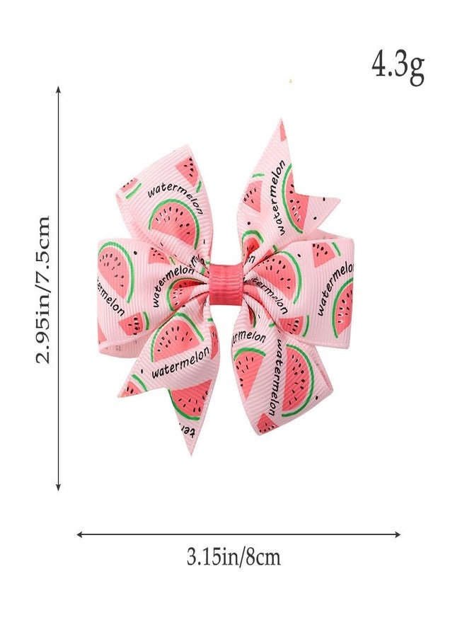 BBTDIN Watermelon Bow Hair Clips Pin Girls Fruit Hair Bowknot Watermelon Hairclips BBG22 (Set-G) - Image 4