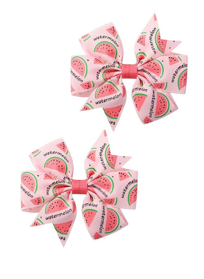 BBTDIN Watermelon Bow Hair Clips Pin Girls Fruit Hair Bowknot Watermelon Hairclips BBG22 (Set-G) - Image 1