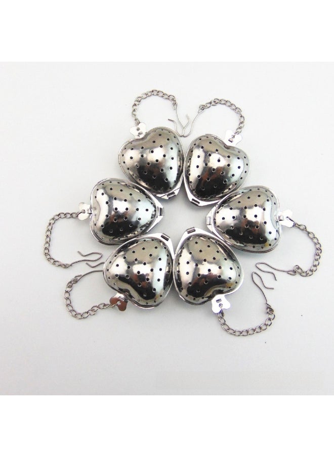 Generic - Stainless Steel Heart-shaped Tea Ball Strainer Five-star Tea Leach Bag Kitchen Utensils Infuser Clip-Color:4.5cm Mesh Tea Ball 304 Material - Image 1