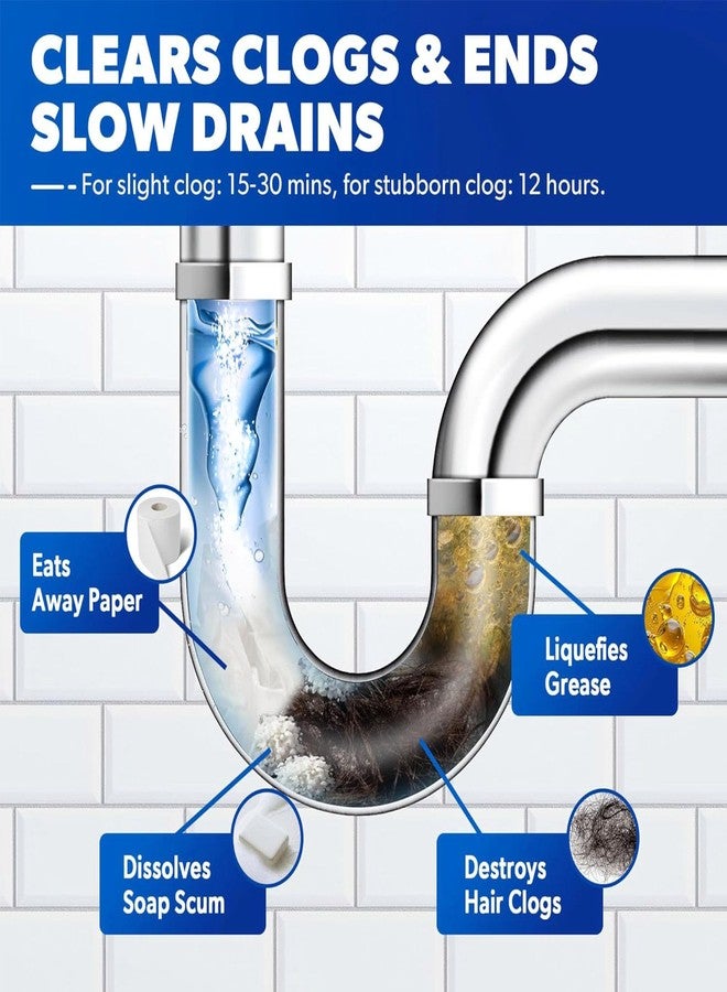 Liapu Drain Clog Remover, Pipeline Dredging Agent, Powerful Quick Cleaning Drain Toilet Cleaner Tool, Unclog Toilet Clog And Kitchen Sink Pipe Unblocker Powder - Image 3