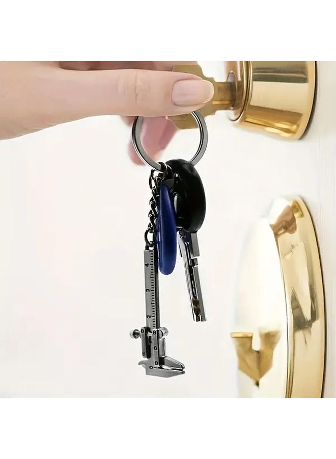 Vintage Mini Vernier Caliper Keychain White Portable Precision Measuring Tool - Image 5