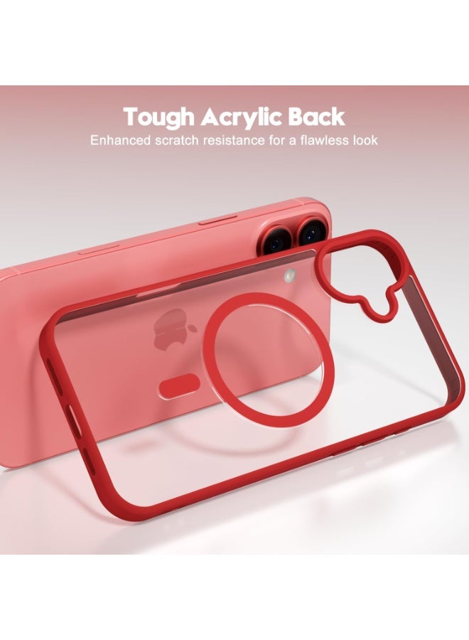 ACLIX Magnetic Clear case for iPhone 17, High Grade Drop Protection with Shockproof Strip, Translucent Back Phone Case | Red - Image 2