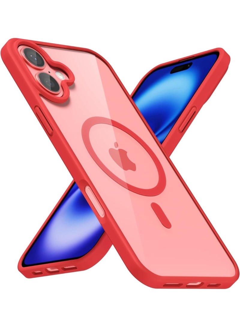 ACLIX Magnetic Clear case for iPhone 17, High Grade Drop Protection with Shockproof Strip, Translucent Back Phone Case | Red - Image 1