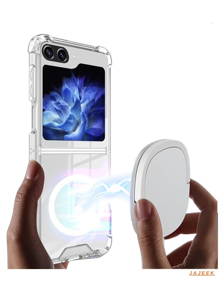 JAJEEK Samsung Galaxy Z Flip 6 Case Cover – MagSafe Compatible, Transparent Shockproof Protection, Yellowing-Resistant Magnetic Phone Case for Galaxy Z Flip 6 5G - Image 1