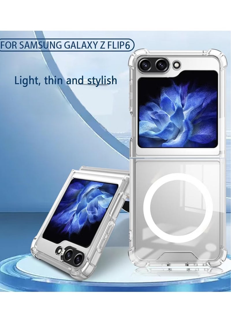 JAJEEK Samsung Galaxy Z Flip 6 Case Cover – MagSafe Compatible, Transparent Shockproof Protection, Yellowing-Resistant Magnetic Phone Case for Galaxy Z Flip 6 5G - Image 4