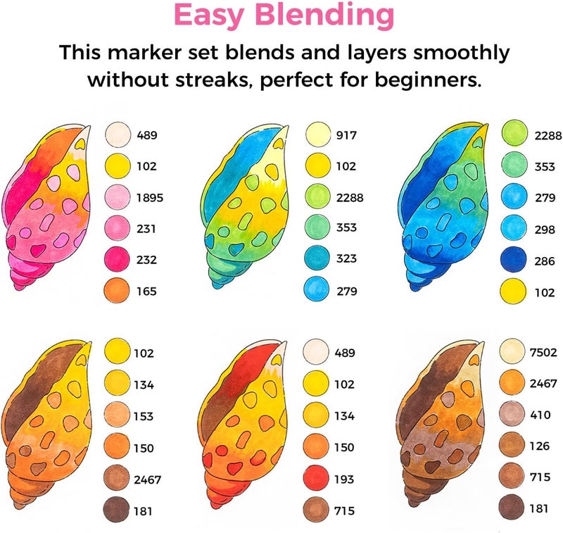 Ohuhu Markers: 48-Color Double Tipped Brush & Chisel Alcohol Markers for Adults Coloring Illustration, Alcohol-based Art Marker Set with Unique Designed Grip, Great Value Pack for Beginners - Image 4