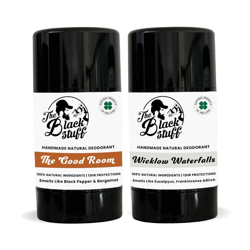 The Black Stuff Natural Deodorant with Kaolin Clay  Clove Aluminum Free Deodorant for Men for LongLasting Freshness The Good Room  Wicklow Waterfall Mens Deodorant Pack of 2