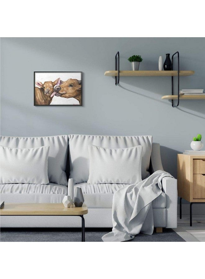 Stupell Industries Baby Cow Family Animal Watercolor Painting Design By George Dyachenko 16X20 Black Framed - Image 4