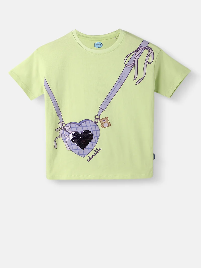 نوتيناتي Nautinati Girls'  Printed Half Sleeve T-shirt